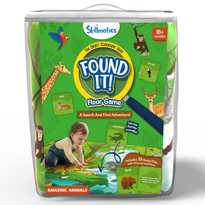 Skillmatics Cloth Play Mat & Floor Game - Found It Junior Animals-Kids Games-Skillmatics-Toycra