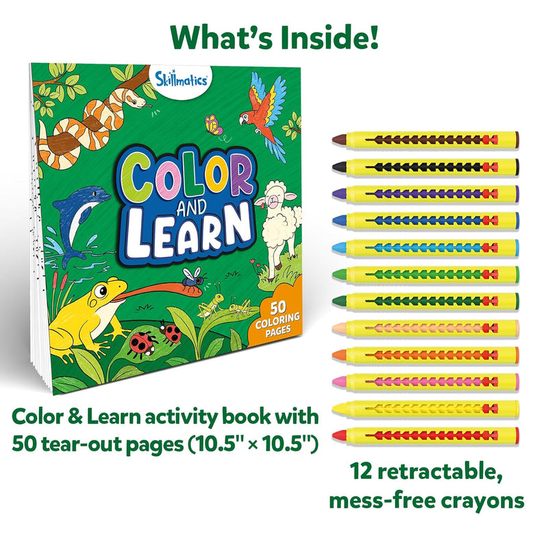 Skillmatics Color and Learn: Animals | Colouring Book (ages 3-6)
