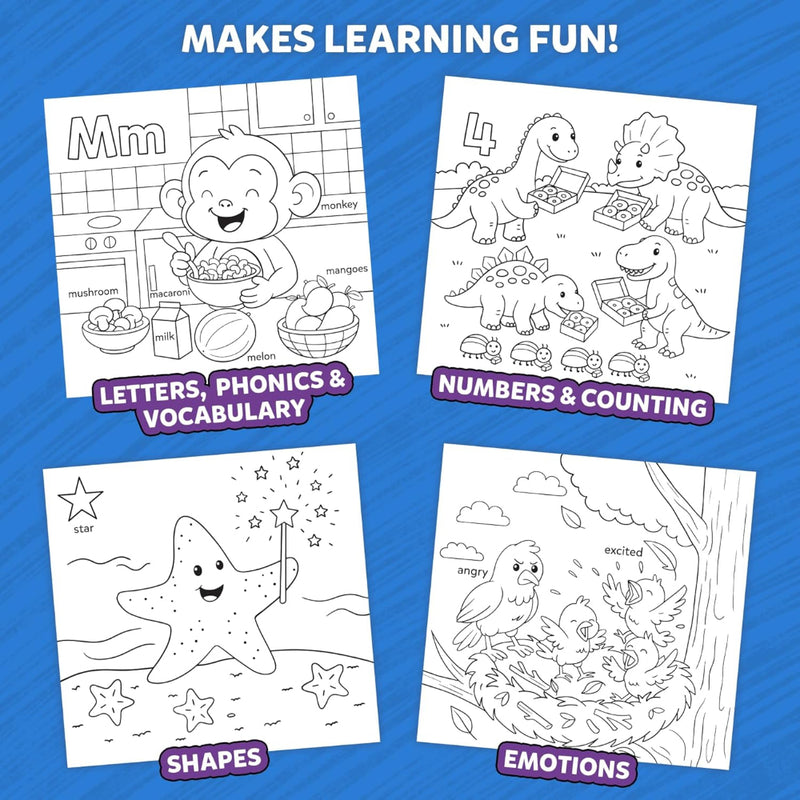 Skillmatics Color and Learn: Letters, Numbers, Phonics and Shapes | Colouring Book