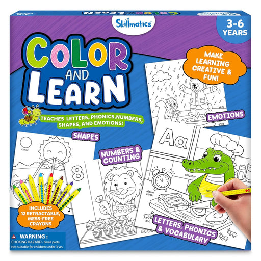 Skillmatics Color and Learn: Letters, Numbers, Phonics and Shapes | Colouring Book-Arts & Crafts-Skillmatics-Toycra