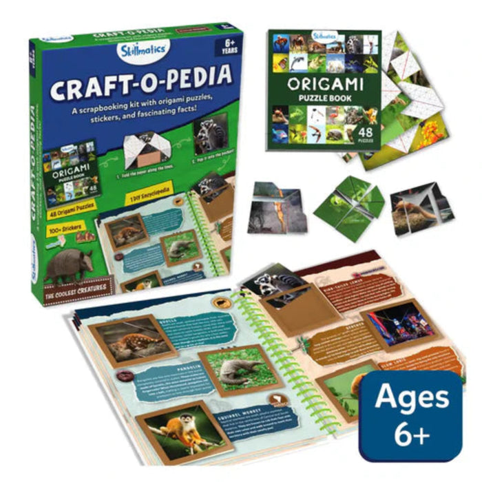 Skillmatics Craftopedia Coolest Creatures -Origami Puzzle Book & Encyclopedia Scrapbook-Puzzles-Skillmatics-Toycra