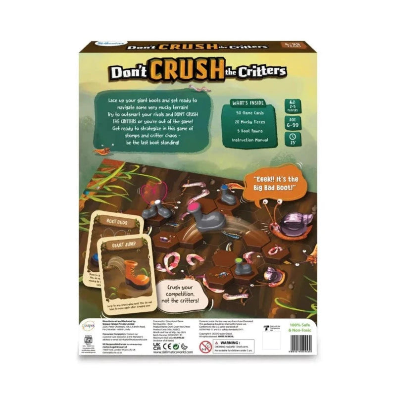 Skillmatics Don't Crush The Critters Board Game