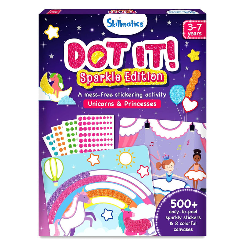 Skillmatics Dot It Sparkle Edition Sticker Art Activity - Unicorns & Princesses