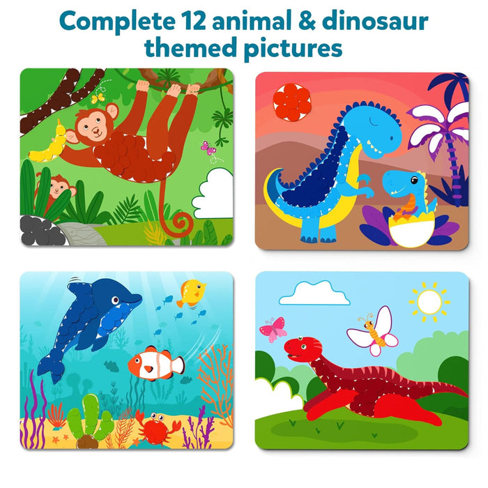 Skillmatics Dot It Sticker Art Activity - Animals & Dinosaurs Combo-Arts & Crafts-Skillmatics-Toycra