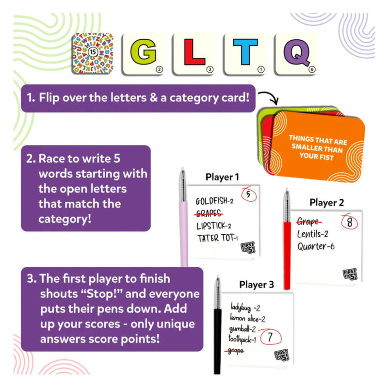 Skillmatics First to 5 | Quick Category Game with a Twist