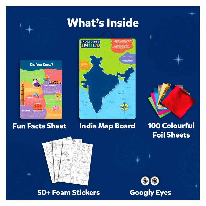 Skillmatics Foil Fun Incredible India | No Mess Art Kit (Ages 4-12)