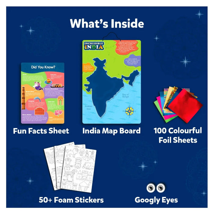 Skillmatics Foil Fun Incredible India | No Mess Art Kit (Ages 4-12)-Arts & Crafts-Skillmatics-Toycra