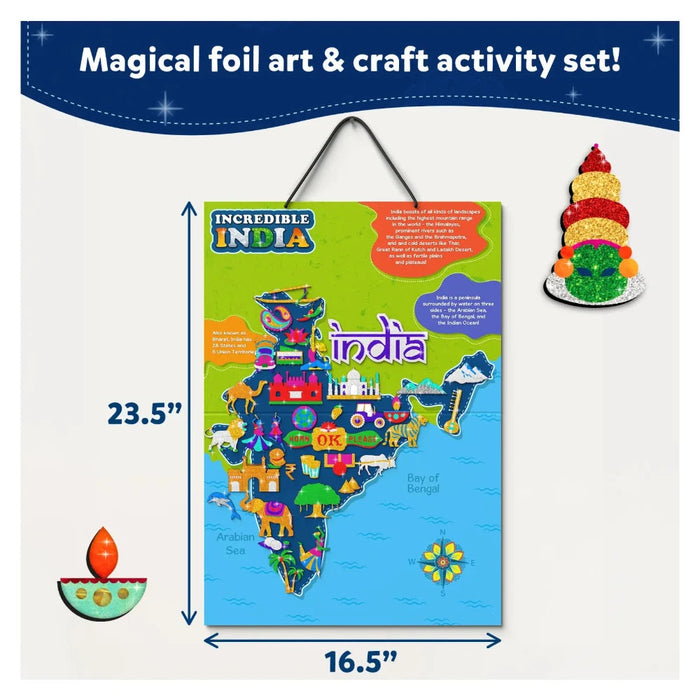 Skillmatics Foil Fun Incredible India | No Mess Art Kit (Ages 4-12)-Arts & Crafts-Skillmatics-Toycra