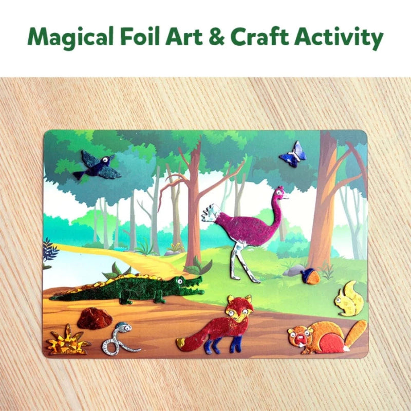 Skillmatics Foil Fun: World Of Animals | No Mess Art Kit
