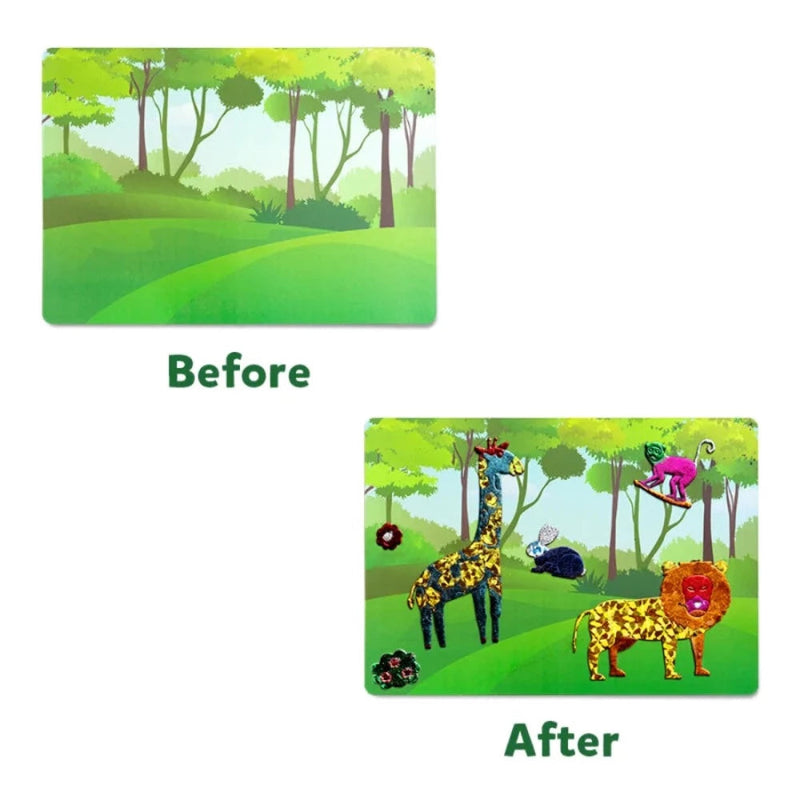 Skillmatics Foil Fun: World Of Animals | No Mess Art Kit