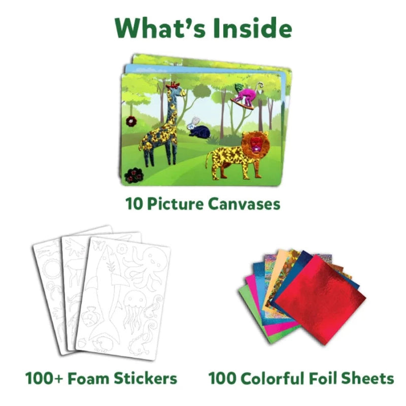 Skillmatics Foil Fun: World Of Animals | No Mess Art Kit