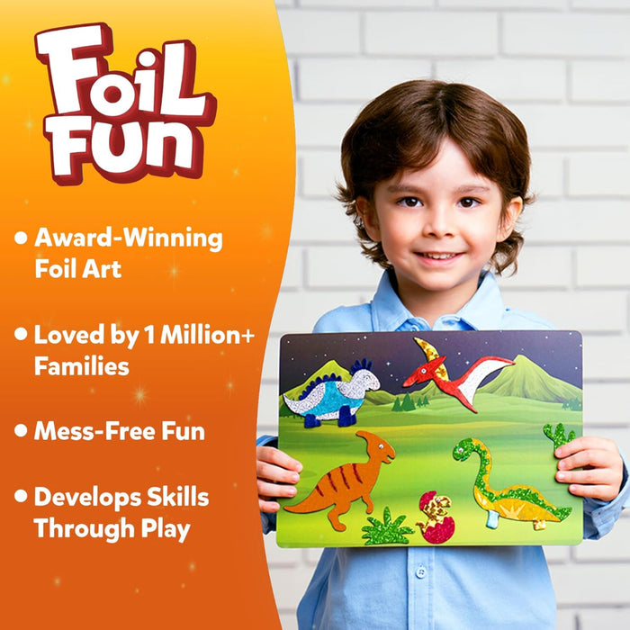Skillmatics Foil Fun World Of Dinosaurs | No Mess Art Kit (ages 4-9)-Arts & Crafts-Skillmatics-Toycra