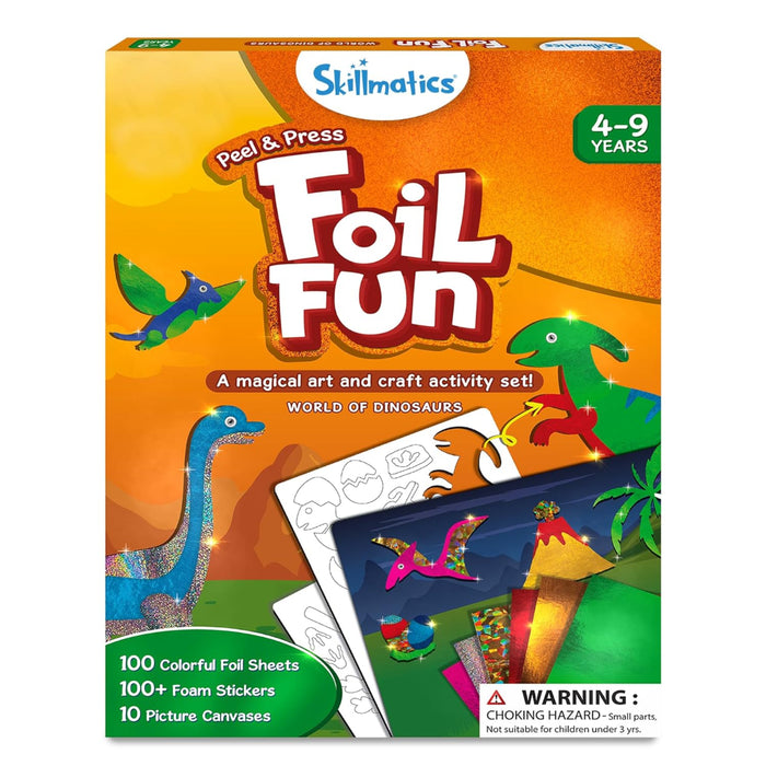 Skillmatics Foil Fun World Of Dinosaurs | No Mess Art Kit (ages 4-9)-Arts & Crafts-Skillmatics-Toycra