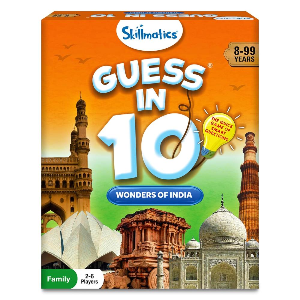 Skillmatics Guess in 10: Wonders of India | Trivia card game (ages 8+)