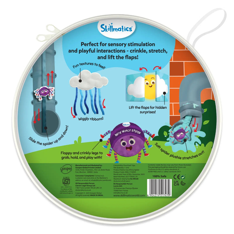 Skillmatics Incy Wincy Spider: Interactive Sensory Cloth Book
