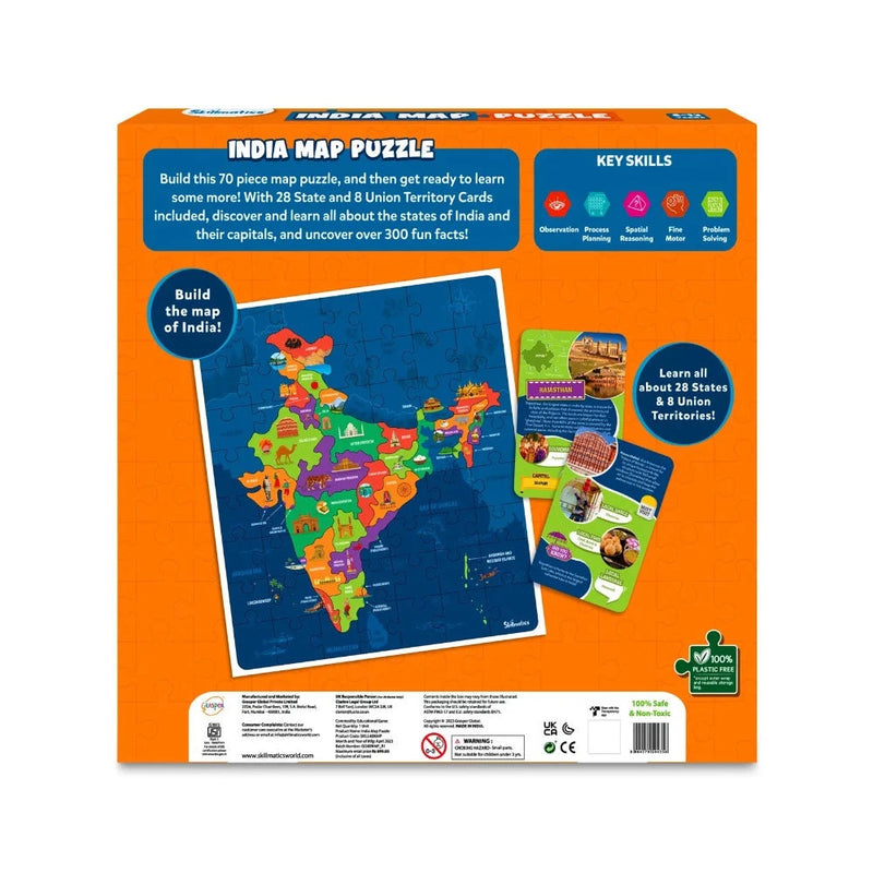 Skillmatics India Map Puzzle Floor Puzzle & Game