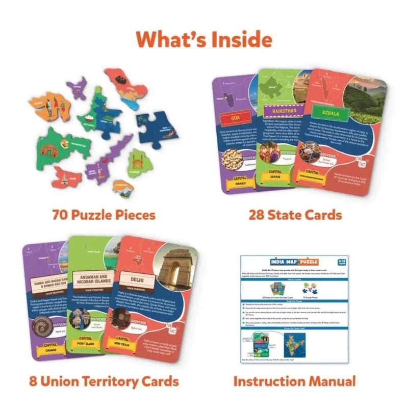 Skillmatics India Map Puzzle Floor Puzzle & Game