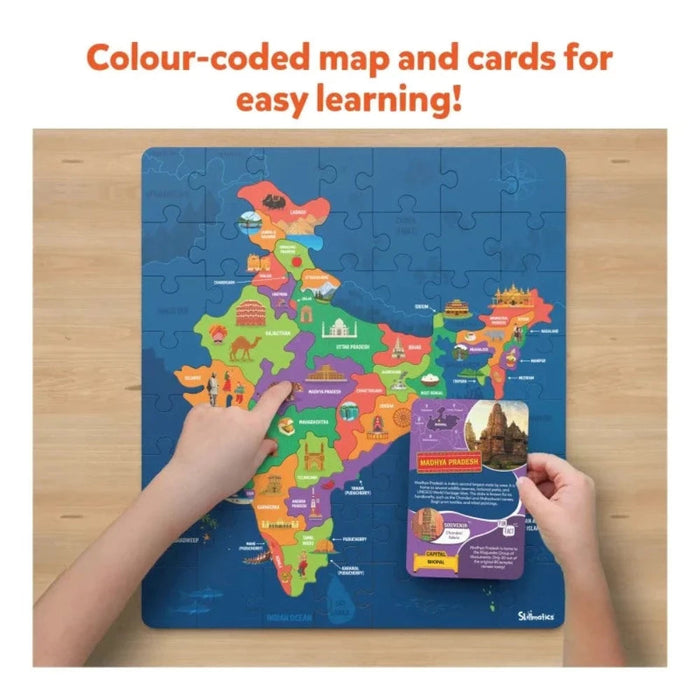Skillmatics India Map Puzzle Floor Puzzle & Game-Learning & Education-Skillmatics-Toycra