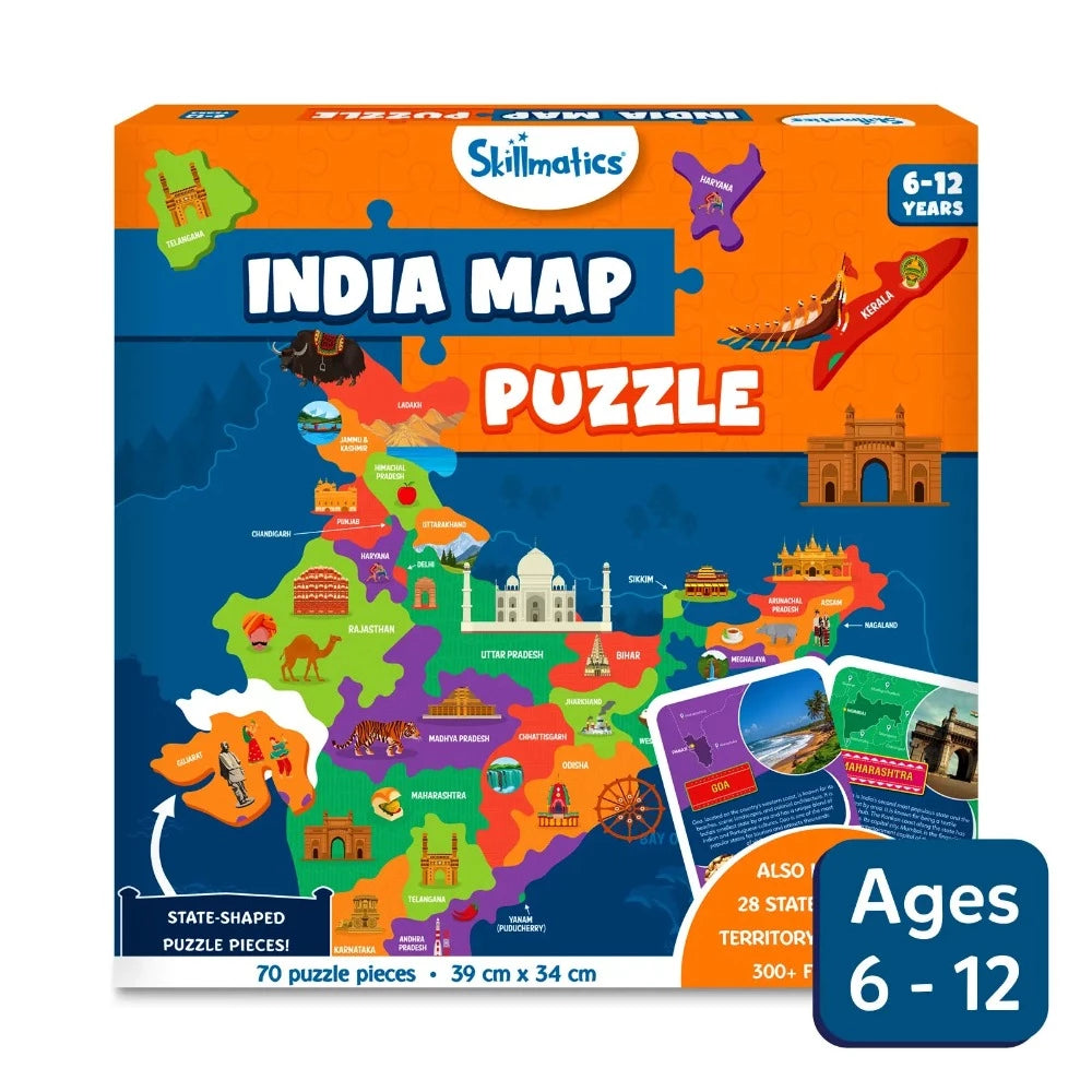 Skillmatics India Map Puzzle Floor Puzzle & Game