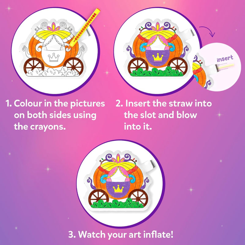 Skillmatics Inflatable Art: Unicorns & Princesses | 3D DIY Craft Kit (ages 4-7)