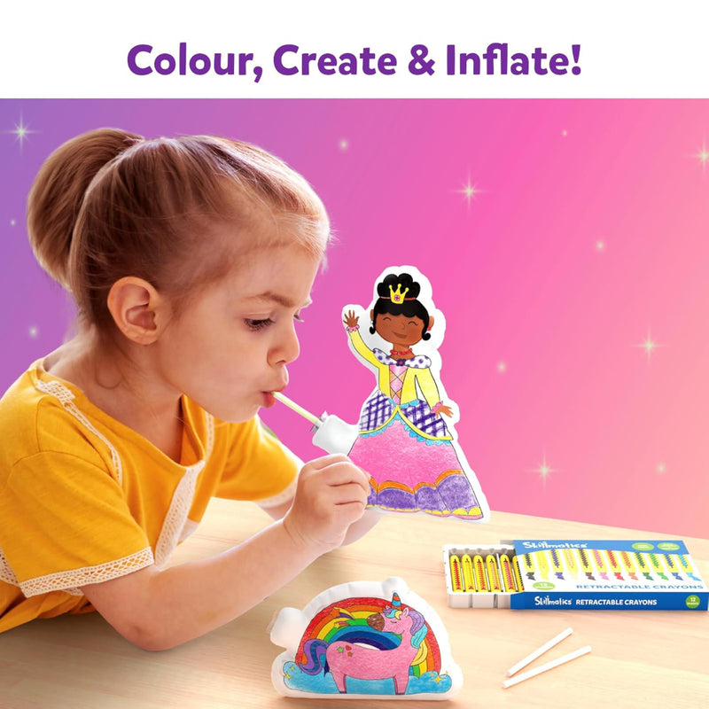 Skillmatics Inflatable Art: Unicorns & Princesses | 3D DIY Craft Kit (ages 4-7)