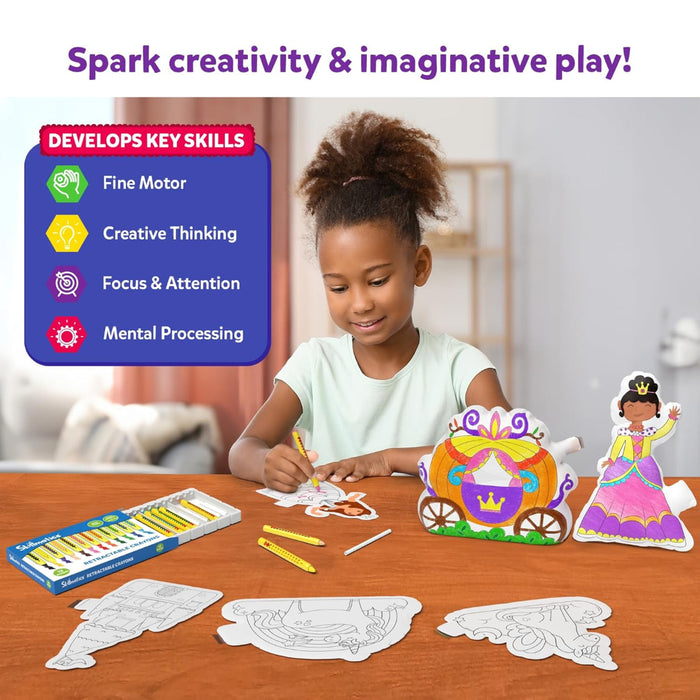 Skillmatics Inflatable Art: Unicorns & Princesses | 3D DIY Craft Kit (ages 4-7)-Arts & Crafts-Skillmatics-Toycra