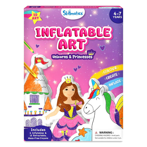 Skillmatics Inflatable Art: Unicorns & Princesses | 3D DIY Craft Kit (ages 4-7)-Arts & Crafts-Skillmatics-Toycra