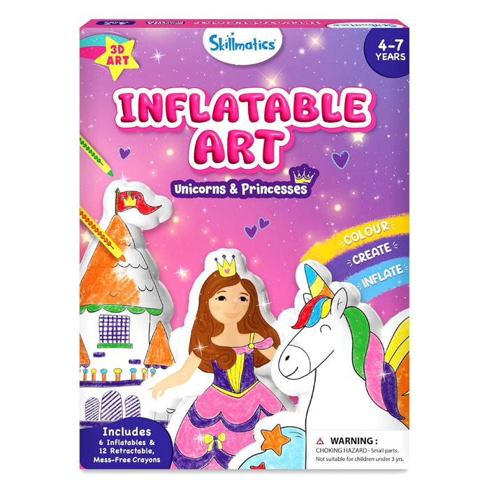 Skillmatics Inflatable Art: Unicorns & Princesses | 3D DIY Craft Kit (ages 4-7)-Arts & Crafts-Skillmatics-Toycra