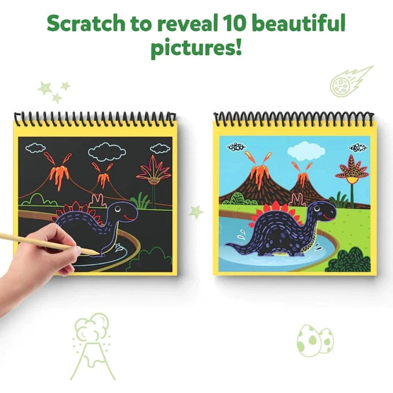 Skillmatics Magical Scratch Art Book: World of Dinosaurs