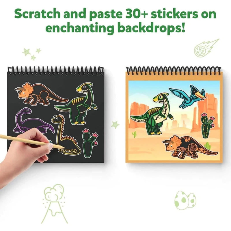 Skillmatics Magical Scratch Art Book: World of Dinosaurs