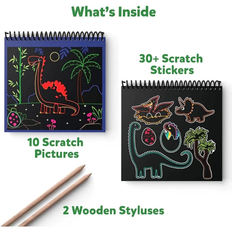 Skillmatics Magical Scratch Art Book: World of Dinosaurs