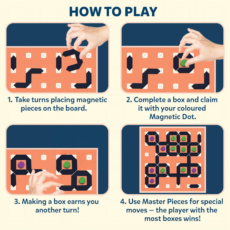 Skillmatics Magnetic Dots & Boxes Game