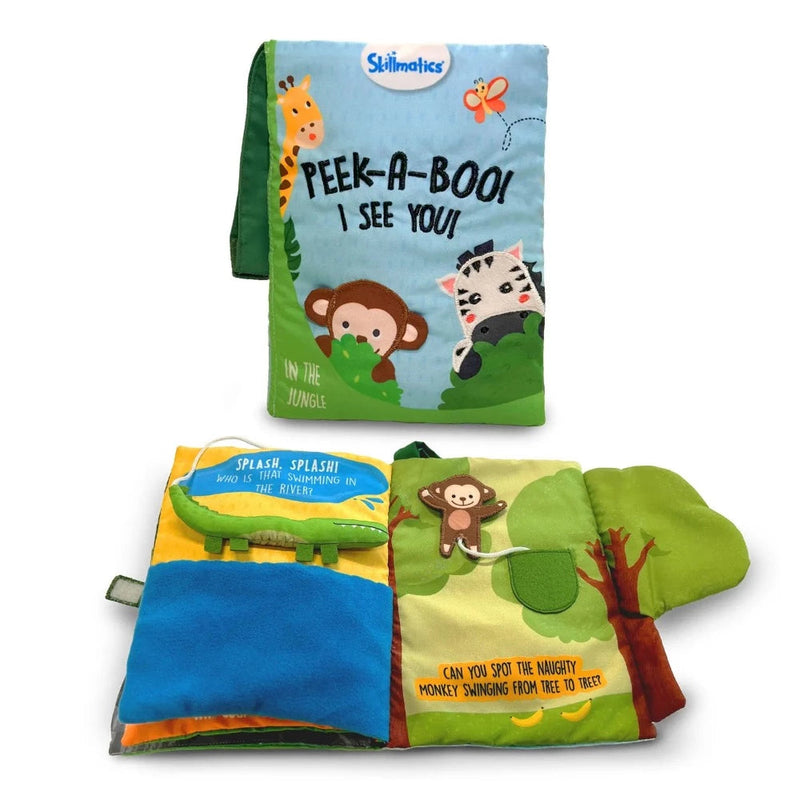 Skillmatics Peek-A-Boo: Jungle Theme Interactive Soft Cloth Book