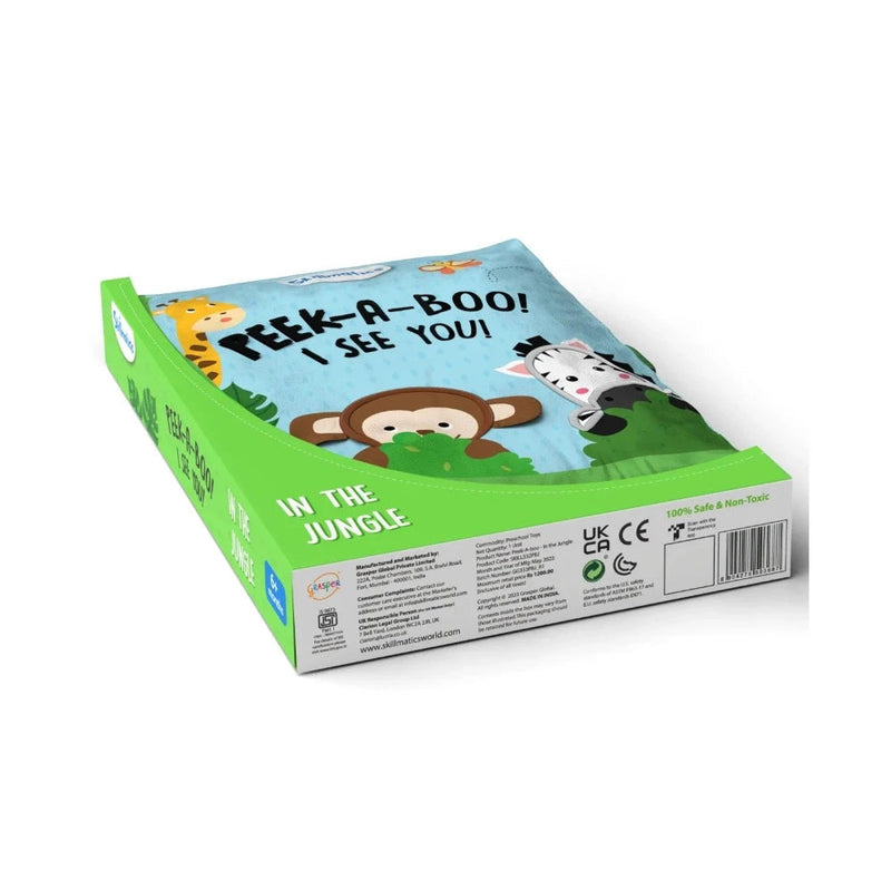 Skillmatics Peek-A-Boo: Jungle Theme Interactive Soft Cloth Book