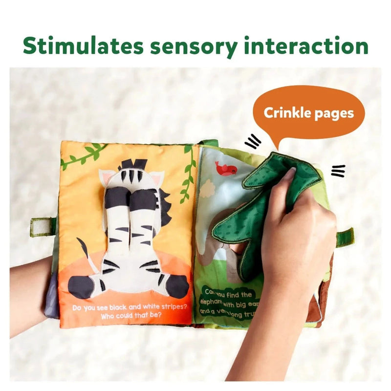 Skillmatics Peek-A-Boo: Jungle Theme Interactive Soft Cloth Book
