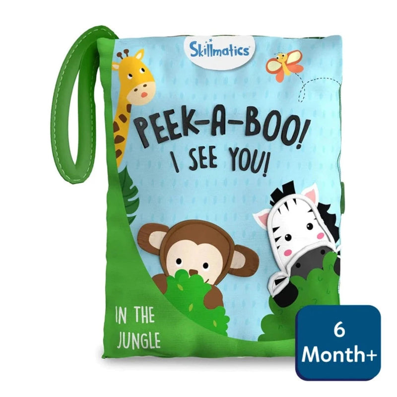 Skillmatics Peek-A-Boo: Jungle Theme Interactive Soft Cloth Book
