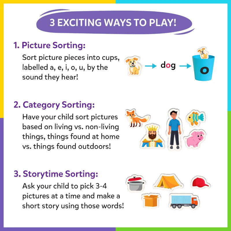 Skillmatics Phonics Sorter Vowel Sorting & Early Reading Activity