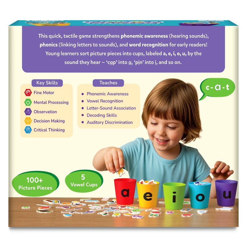 Skillmatics Phonics Sorter Vowel Sorting & Early Reading Activity