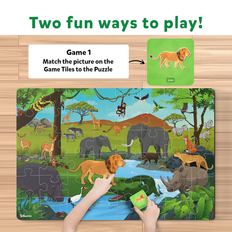 Skillmatics Piece & Play: Amazing Animals | Floor Puzzle & Game (ages 3-7)