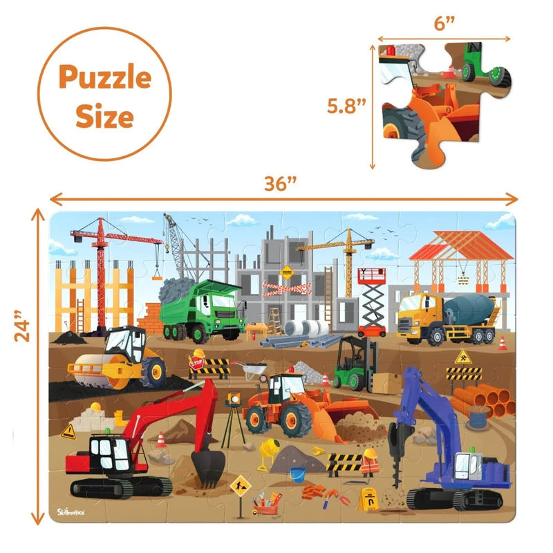 Skillmatics Piece & Play: Construction Site | Floor Puzzle & Game