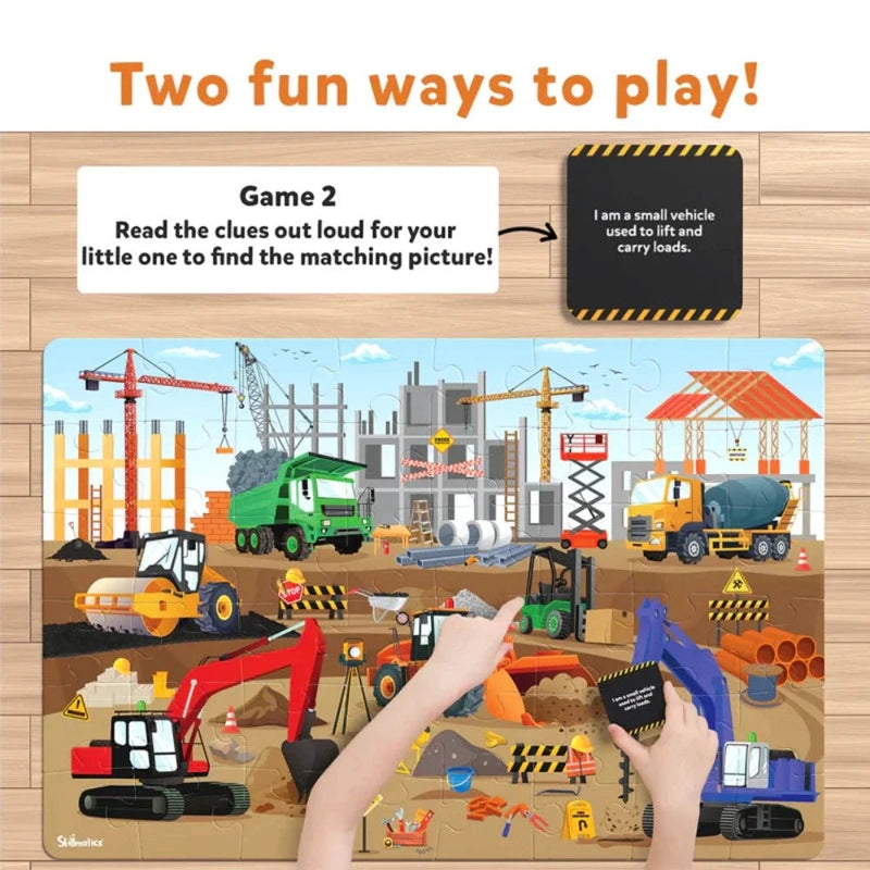 Skillmatics Piece & Play: Construction Site | Floor Puzzle & Game