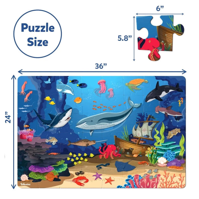 Skillmatics Piece & Play: Underwater Animals | Floor Puzzle & Game-Puzzles-Skillmatics-Toycra