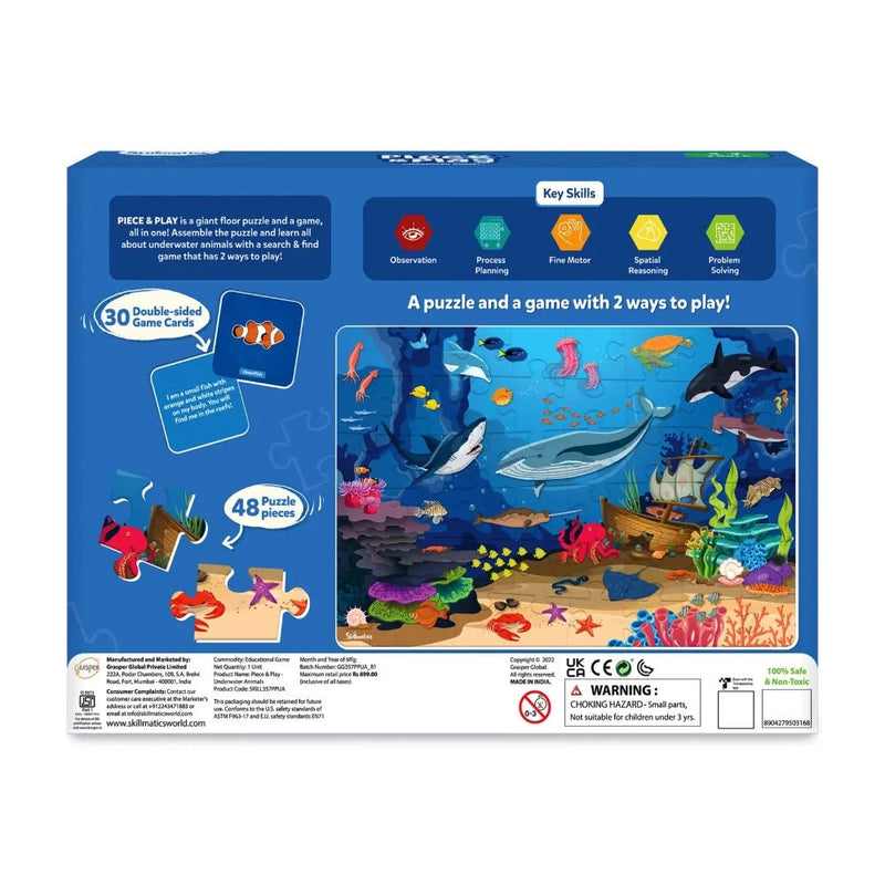 Skillmatics Piece & Play: Underwater Animals | Floor Puzzle & Game