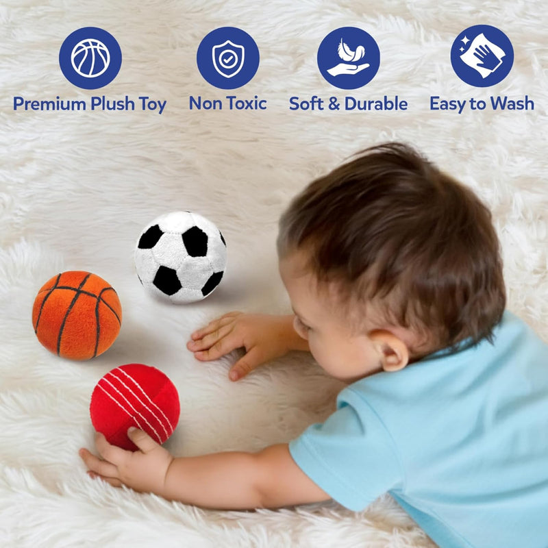 Skillmatics Plush Sports Bag Playset for Babies (3 Pc)