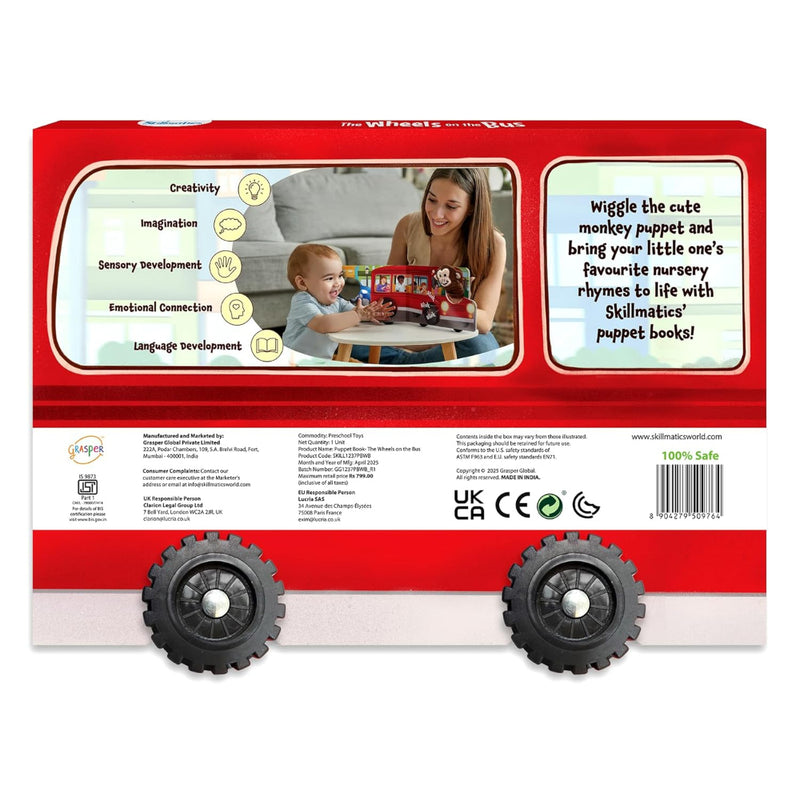 Skillmatics Puppet Book: The Wheels on the Bus | Interactive Finger Puppets