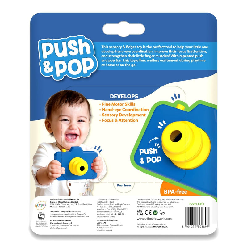 Skillmatics Push & Pop Camera | Sensory & Fidget Toy (Ages 9-24 months)