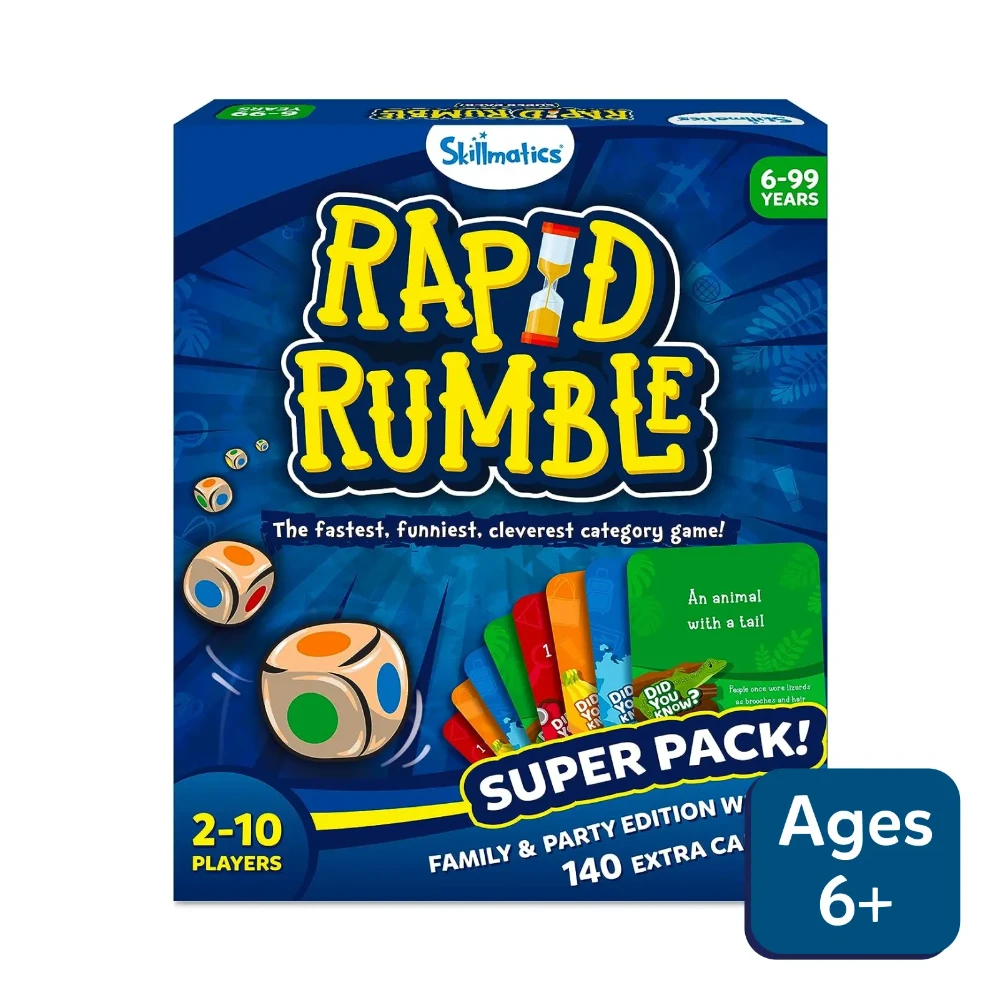 Skillmatics Rapid Rumble - Fast-Paced Board Game for Kids, Teens & Adults, Fun for Family Game Night & Educational Toy, Quick-Thinking Card Game, Gift for Ages 6, 7, 8, 9 & Up