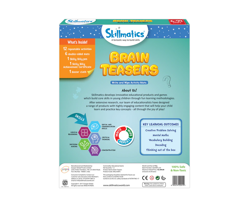 Skillmatics Reusable Activity Mats with Marker Pen