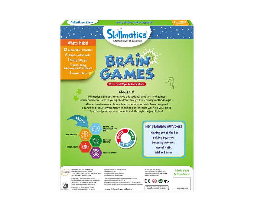 Skillmatics Reusable Activity Mats with Marker Pen-Kids Games-Skillmatics-Toycra