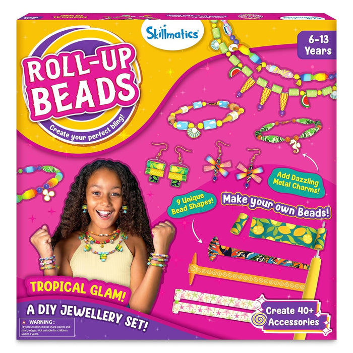 Skillmatics Roll-Up Beads Tropical Glam DIY Activity Set-Arts & Crafts-Skillmatics-Toycra
